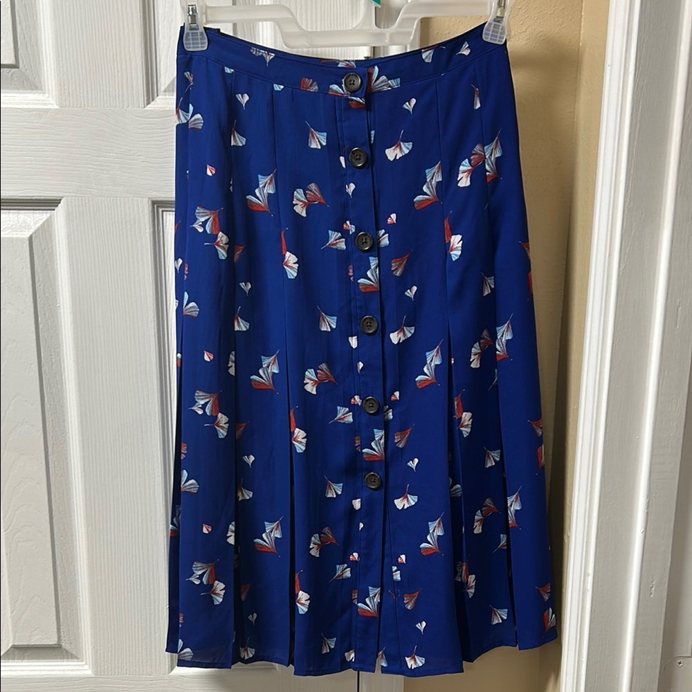 Banana Republic Blue A-Line Midi Skirt